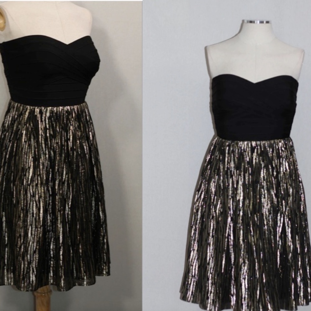 Erin Erin Fetherston Silk Black Gold Dresses